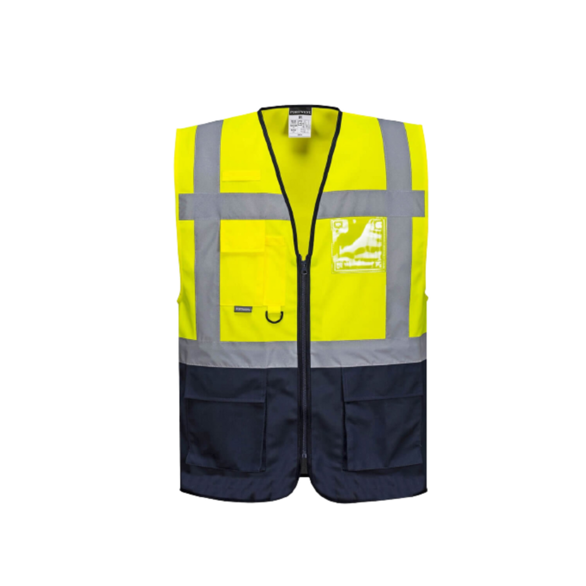 Portwest Warsaw Executive Vest Tape Reflective Zip Opening Work Safety C476-Collins Clothing Co