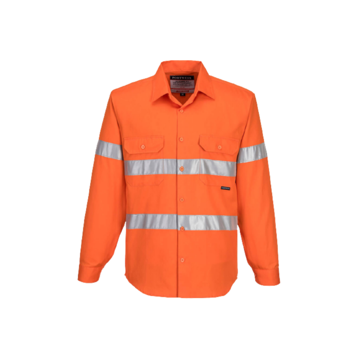 Portwest Hi-Vis Regular Weight Long Sleeve Shirt Tape Reflective Safety MA191-Collins Clothing Co