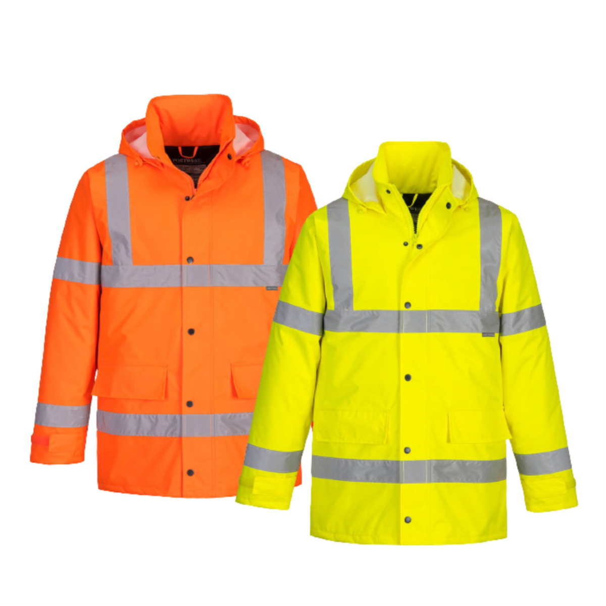 Portwest Hi-Vis Traffic Jacket 2 Tone Reflective Tape Work Safety S460-Collins Clothing Co