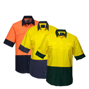 Portwest Hi-Vis Two Tone Lightweight Short Sleeve Shirt Reflecftive Safety MS802-Collins Clothing Co