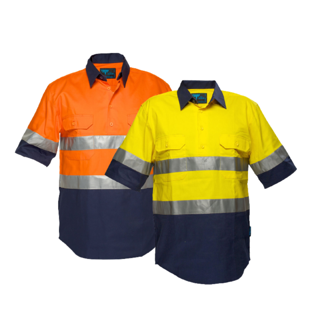 Portwest Hi-Vis Two Tone Regular Weight Short Sleeve Close Shirt Tape MC102-Collins Clothing Co