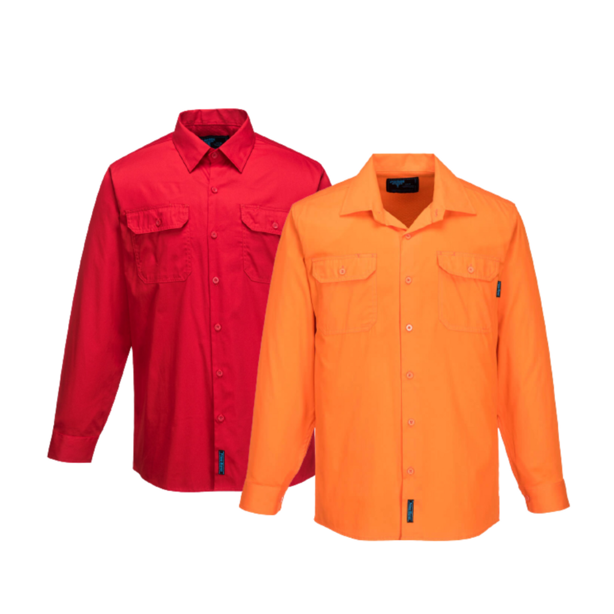 Portwest Hi-Vis Lightweight Long Sleeve Shirt Collared Button Comfy Shirt MS301-Collins Clothing Co