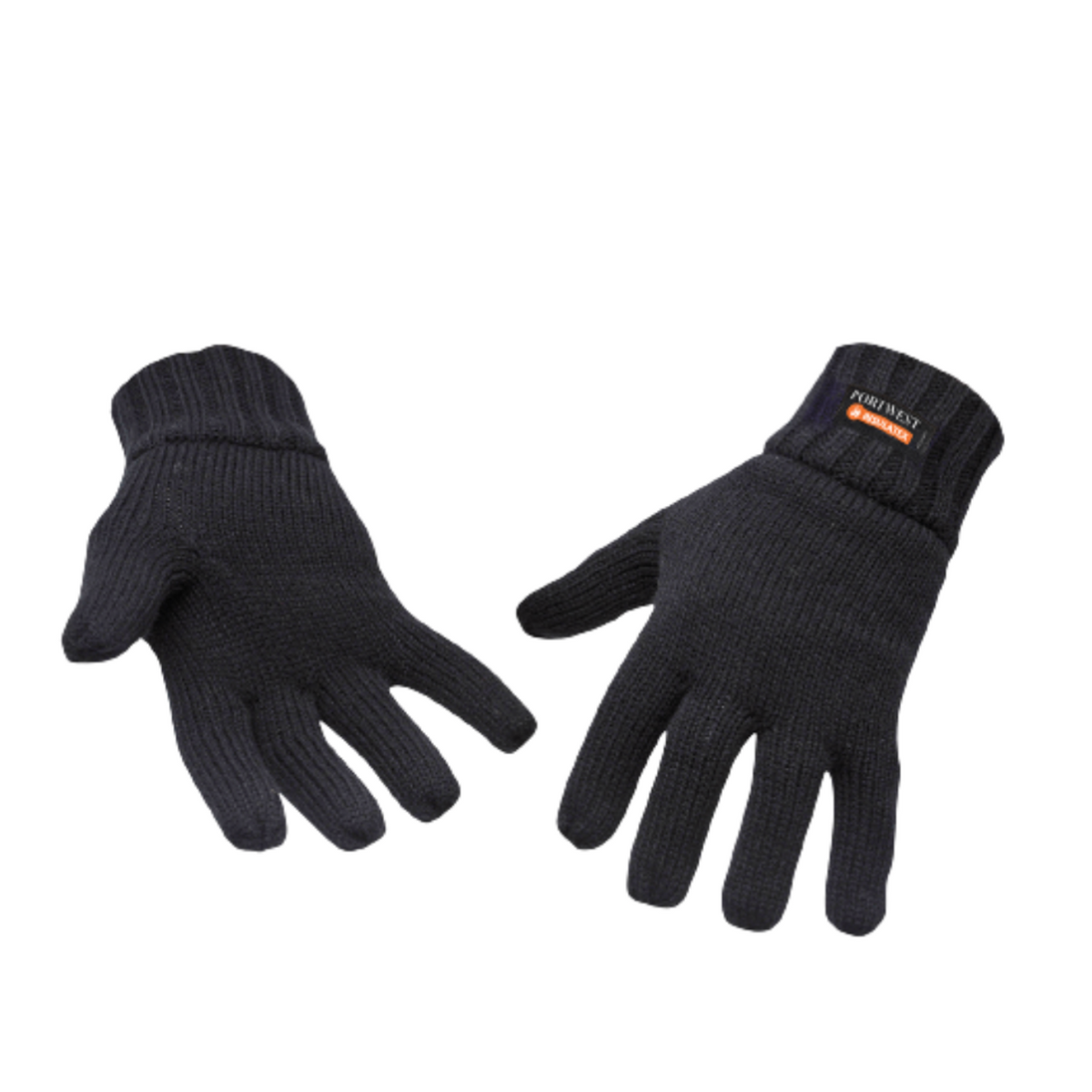 Portwest Knit Glove Insulatex Lined Warm Comfort Black Knitted Cuff GL13-Collins Clothing Co