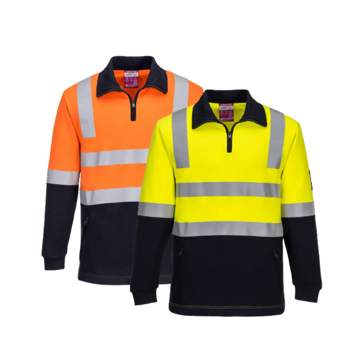 Portwest Flame Resistant Hi-Vis Brushed Fleece 1/2 Zip Jumper Comfortable MF202-Collins Clothing Co