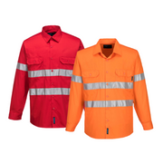 Portwest Hi-Vis Lightweight Long Sleeve Shirt with Tape Reflective Safety MA301-Collins Clothing Co