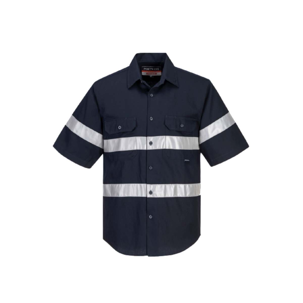 Portwest Geelong Shirt, Short Sleeve, Regular Weight Reflective Work MA909-Collins Clothing Co