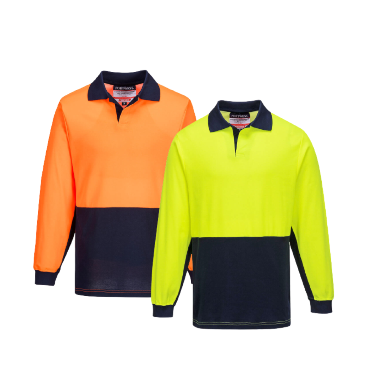 Portwest Long Sleeve Food Industry Cotton Comfort Polo Work Safety MF213-Collins Clothing Co