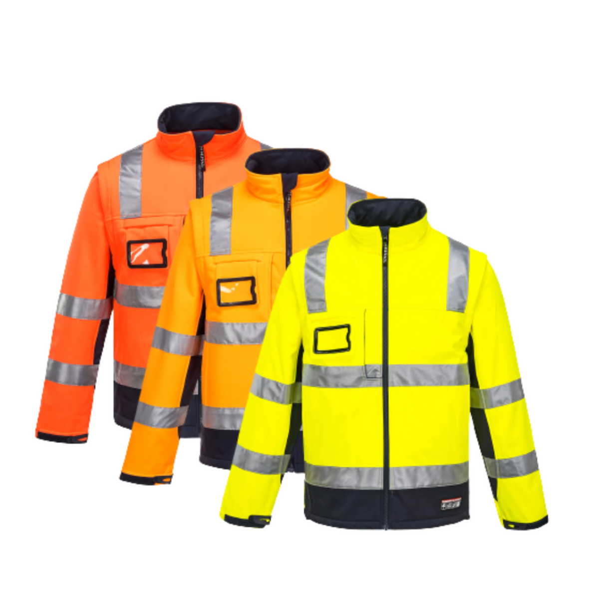 Portwest Mens Huski Chassis Jacket Softshell 2 in 1 Reflective Safety Tape K8074-Collins Clothing Co