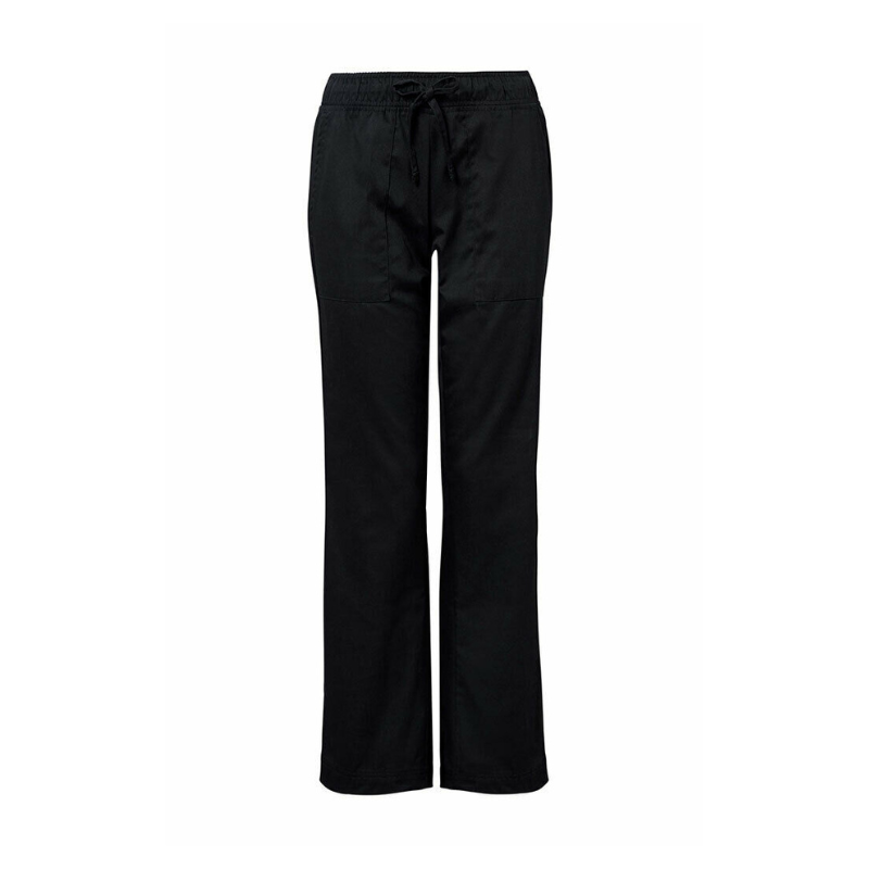 NNT Womens Black Chef Pants Elastic Waistband Drawstring Polycotton Pant CAT3S8-Collins Clothing Co