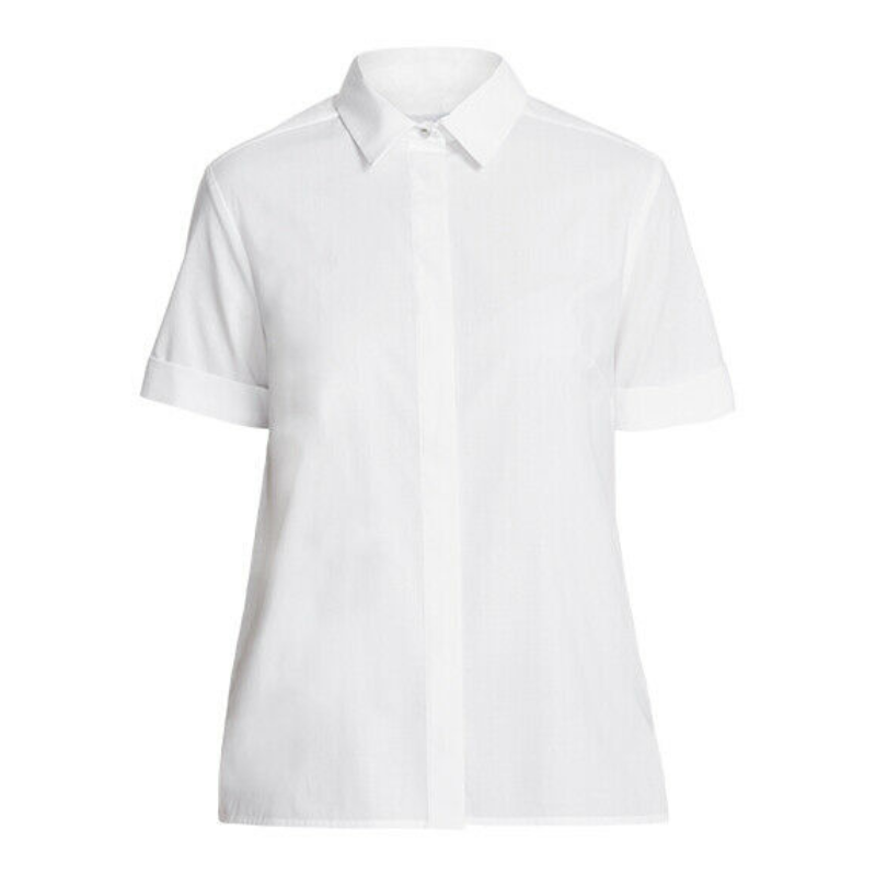 NNT Womens Stretch Cotton Blend Business Sunray Pleat Back Short Sleeve CATU62-Collins Clothing Co