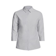 NNT Womens Silver End on End 3/4 Sleeve Formal Shirt Relaxed Business CATU5H-Collins Clothing Co