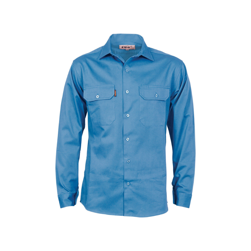 DNC Workwear Cotton Drill Work Shirt With Gusset Sleeve - Long Sleeve 3209-Collins Clothing Co