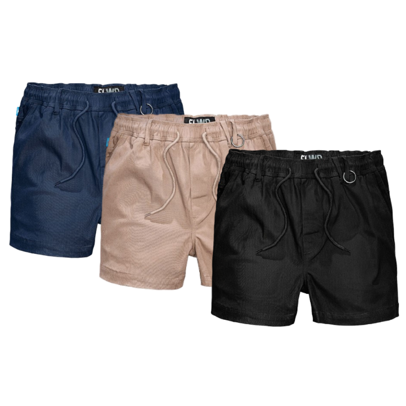 Elwood 2 Pack Elastic Basic Short Summer Stretch Comfortable Workwear EWD206-Collins Clothing Co