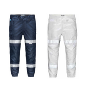 Elwood Mens Reflective Cuffed Work Pants Taped Pant Stretch Canvas Cargo EWD107-Collins Clothing Co