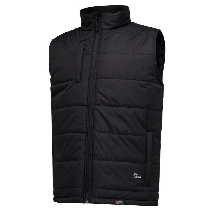 Hard Yakka Mens Puffa 2.0 Vest Water Repellent Insulated High Collar Warm Y21418-Collins Clothing Co