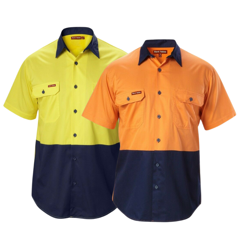 Hard Yakka Koolgear Shirt Hi-Vis Short Sleeve Vented Safety Work Y07559-Collins Clothing Co