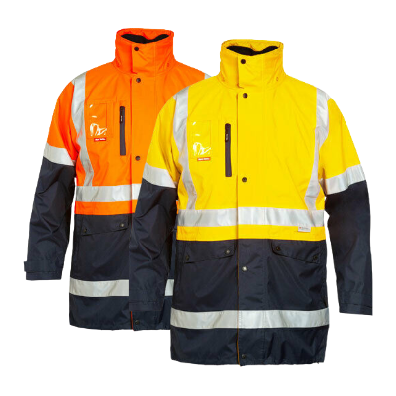 Hard Yakka Mens HiVis 4 in 1 Taped Jacket Reversible Jacket All Season Y06057-Collins Clothing Co