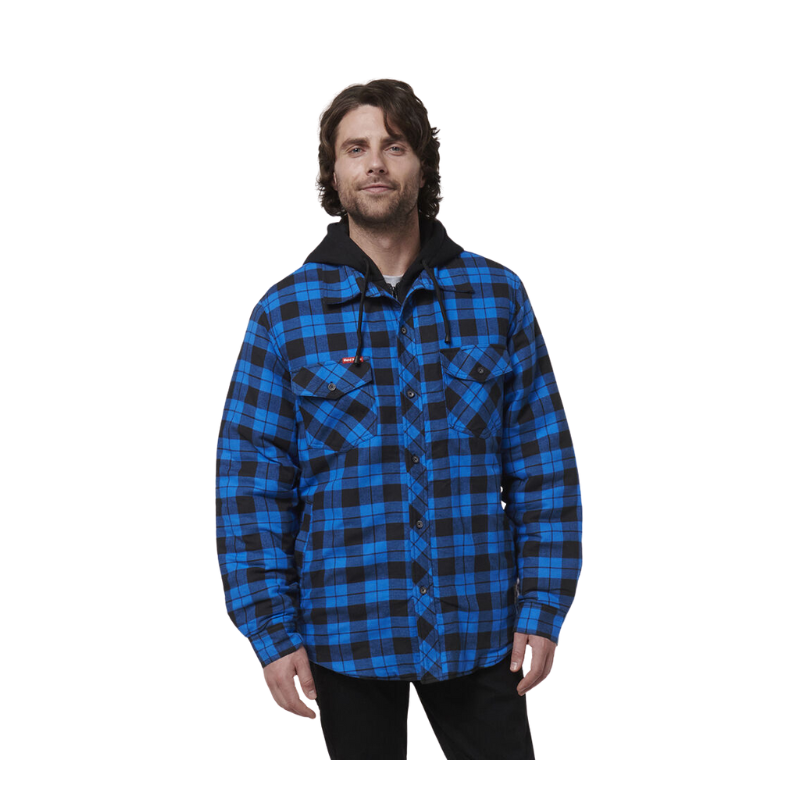 Clearance! Hard Yakka Mens Quilted Shacket Winter Shirt Hoodie Jacket Y06690-Collins Clothing Co