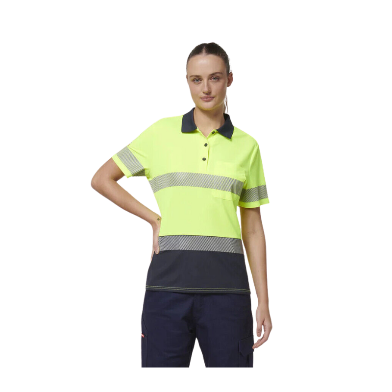 Hard Yakka Womens Short Sleeve HI Vis Reflective Taped Polo Y08602-Collins Clothing Co