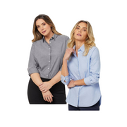 NNT Womens Cotton Chambray Collared Button Long Sleeve Relaxed Shirt CATUSZ-Collins Clothing Co