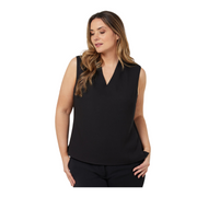 NNT Womens Satin Back V-neckline Lightweight Crepe Comfy Sleeveless Top CATUQX-Collins Clothing Co