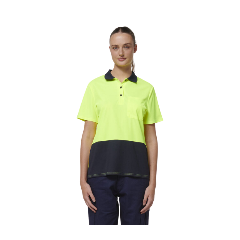 Hard Yakka Womens Safety Work Short Sleeve HI VIS Polo Y08601-Collins Clothing Co