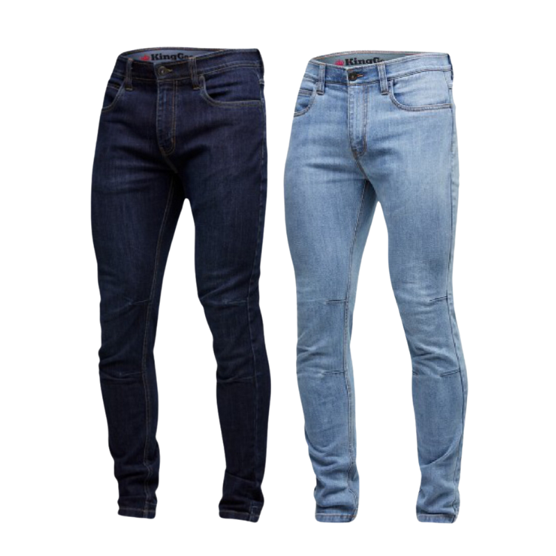 KingGee Mens Urban Coolmax Denim Slim Jeans Cotton Comfortable Gusset K13006-Collins Clothing Co