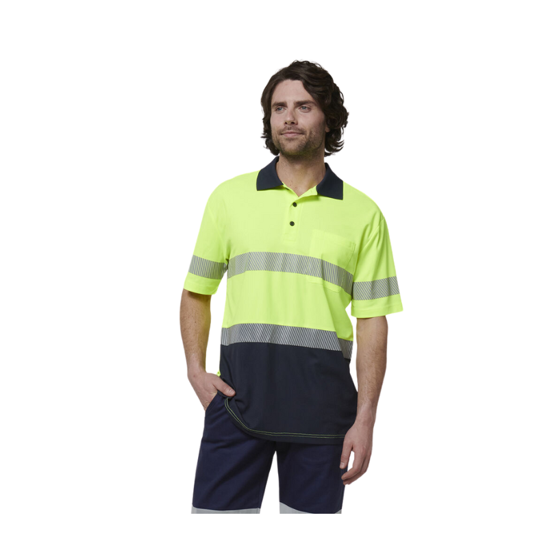 Hard Yakka Mens Work Safety Short Sleeve HI VIS Taped Polo Y19618-Collins Clothing Co