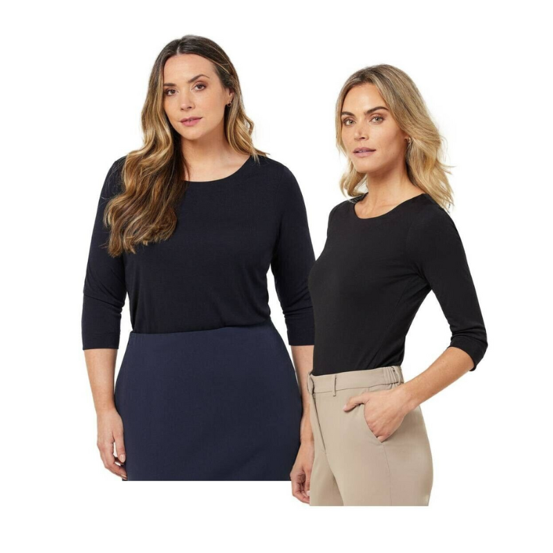 NNT Womens Matt Jersey Classic Soft Comfortable Boat Neck 3/4 Sleeve Top CATUSX-Collins Clothing Co