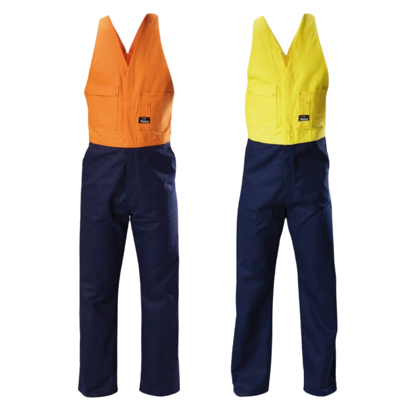 Mens Hard Yakka Hi-Vis Drill Action Back 2 Toned Overall Phone Pocket Y01526-Collins Clothing Co
