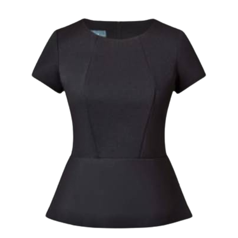 NNT Womens Ponte Knit Cap SLV Peplum Top Front Panelling Short Sleeve CAT9S1-Collins Clothing Co