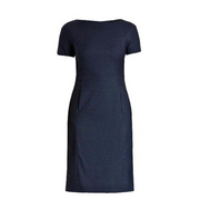 NNT Womens Crepe Stretch S/S Dress Scoope Neckline Black Dress CAT62U-Collins Clothing Co