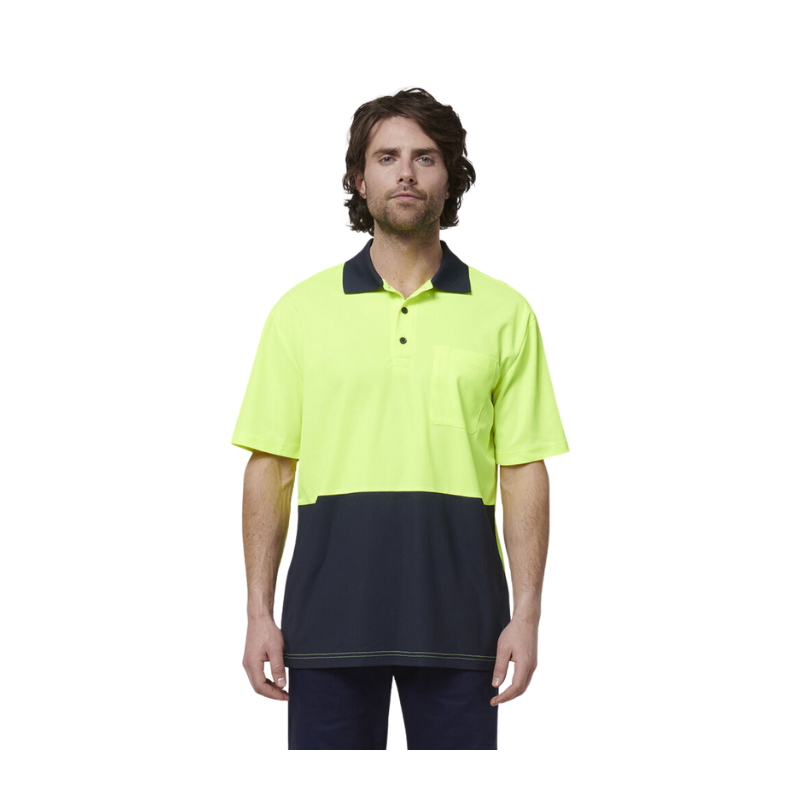 Hard Yakka Mens Safety Work Short Sleeve HI VIS Polo Y19616-Collins Clothing Co