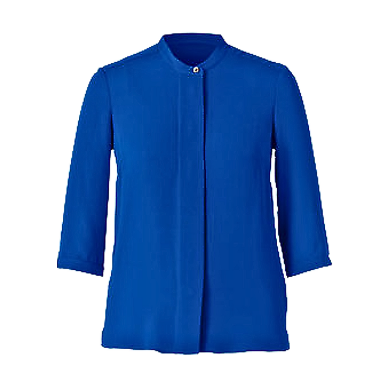 NNT Womens Discontinued Double Georgette 3/4 Sleeve Blue Blouse CAT4Q1-Collins Clothing Co