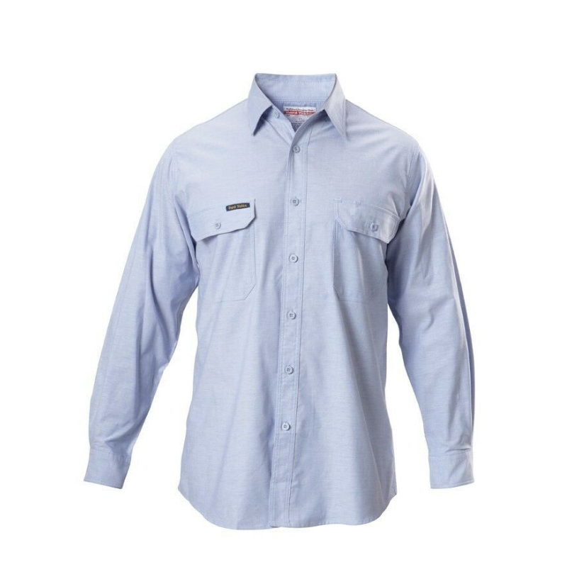 Hard Yakka Long Sleeve Chambray Light Business Cotton Work Shirt Y07528-Collins Clothing Co