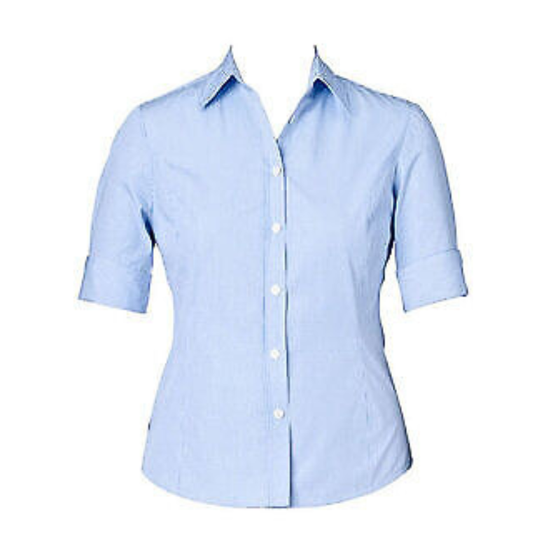 NNT Womens Discontinued Gingham S/S French Cuff Shirt Business Shirt CAT47G-Collins Clothing Co