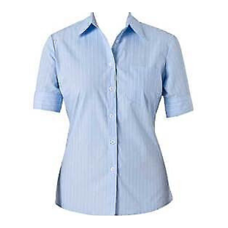 NNT Womens Cotton Blend Stripe S/S SCTION BK Shirt Classic Business Shirt CAT479-Collins Clothing Co
