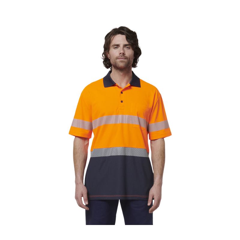 Hard Yakka Mens Work Safety Short Sleeve HI VIS Taped Polo Y19618-Collins Clothing Co