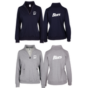 Tumby Bay Blues Ladies Navy Grey Enterprise Half Zip Fleece Front and Back Logo Embroidered F365LD