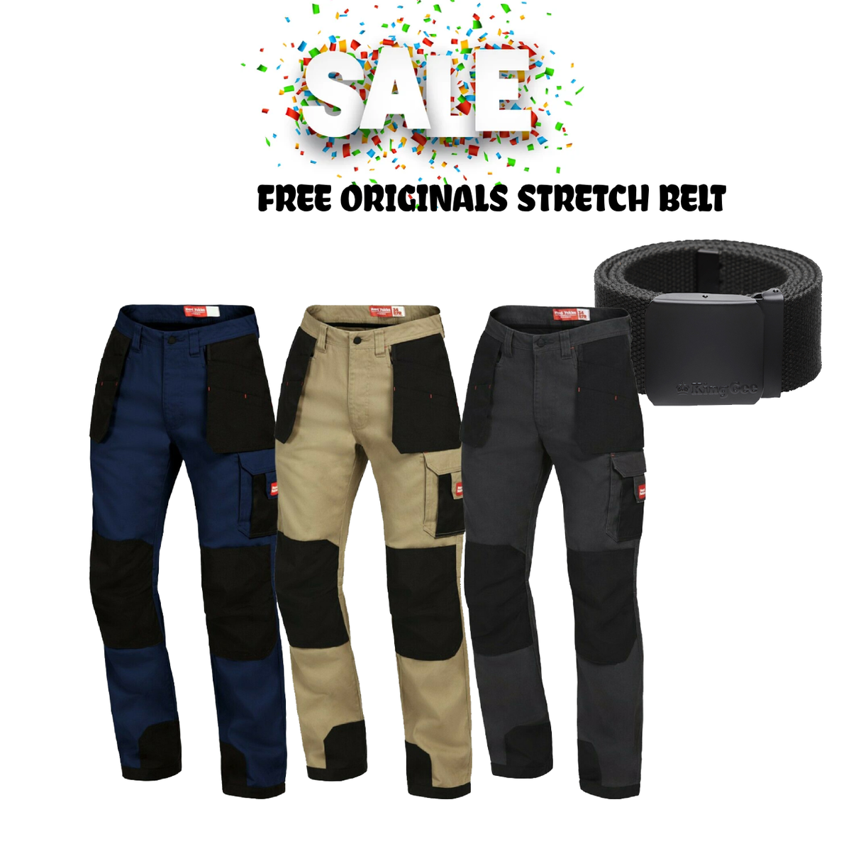 Mega Sale!! Hard Yakka Xtreme Extreme Legends Work Cargo Tough Pants Heavy Duty Y02210 Free Belt