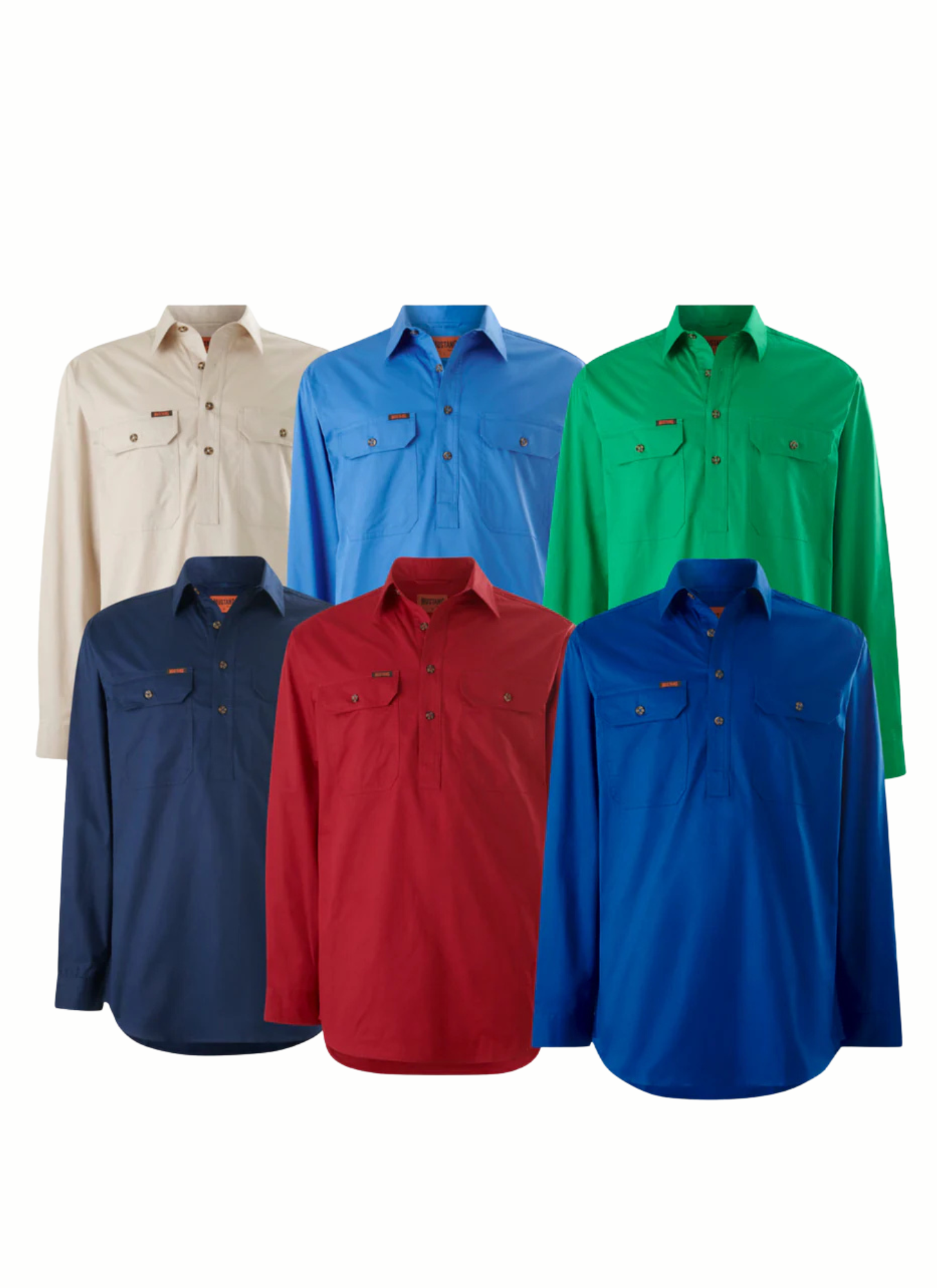 Hard Yakka Mens New Mustang LS Closed Front Work Shirt Y04004