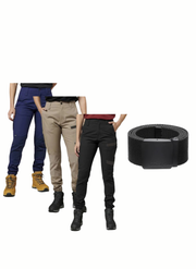 SUPER SALE! Hard Yakka Womens Raptor Long Pants Safety FREE Stretch Belt Y08382
