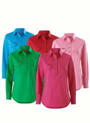 Hard Yakka New Womens Mustang Signature LS Closed Front Work Shirt Y08399