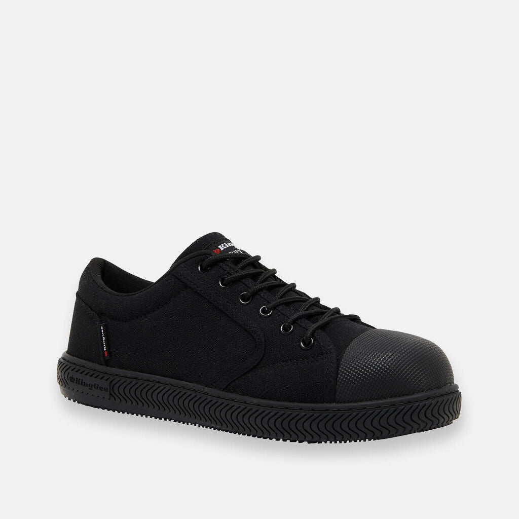 SUPER SALE! KingGee Mens Grip 3000 Canvas Safety Shoes FREE 5 Pack Sock K26540