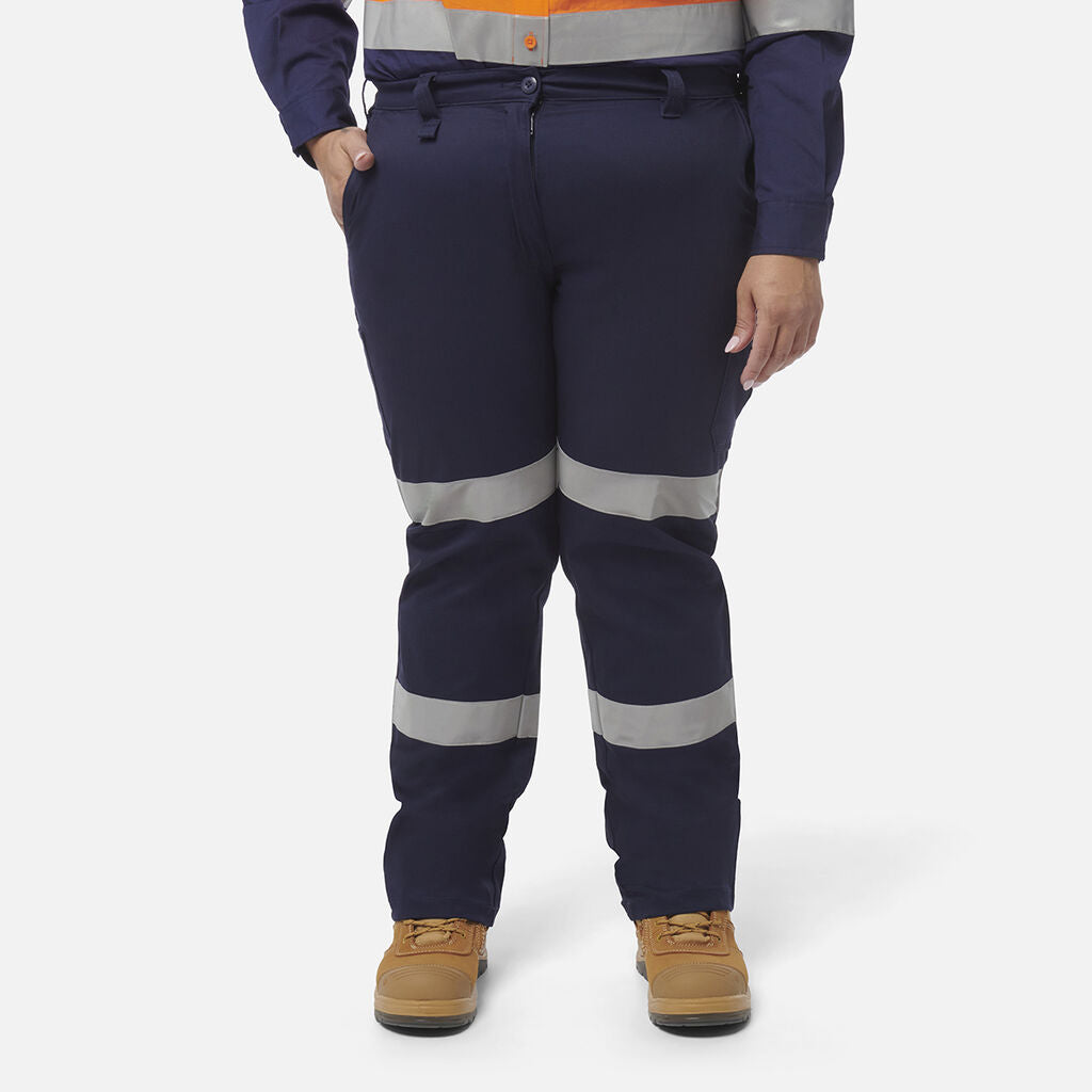 KingGee Womens Stretch Bio Motion Pant Reflective Safety Work Pants Comfy K43010