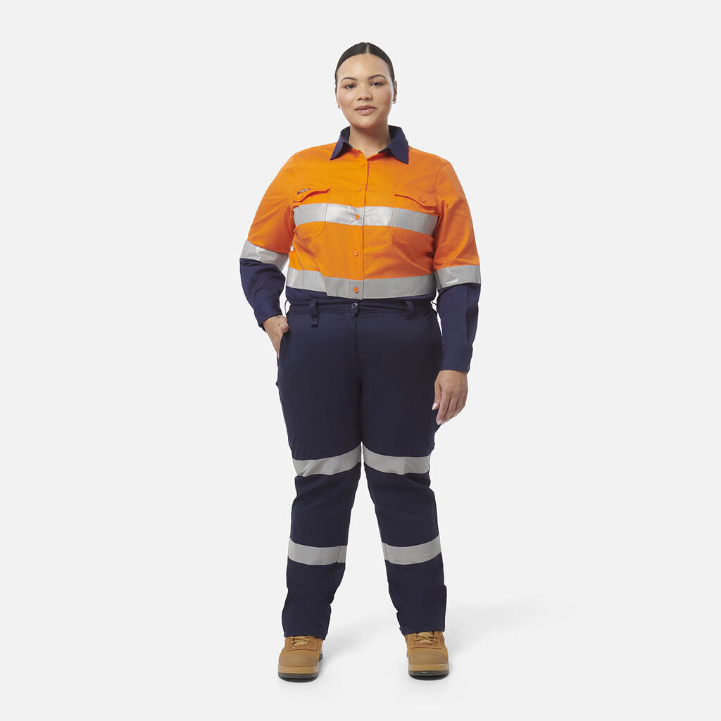 KingGee Womens Stretch Bio Motion Pant Reflective Safety Work Pants Comfy K43010