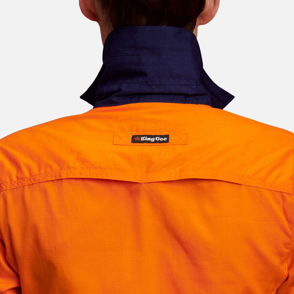 KingGee WorkCool 2 Womens Hi Vis Spliced Shirt L/S Lightweight Cotton K44543