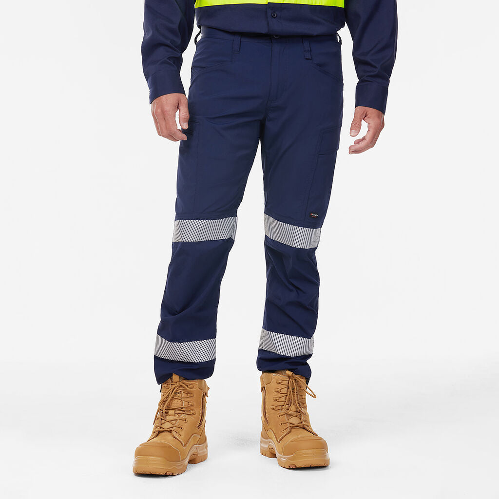 Hard Yakka Mens Lightweight Hi-Vis Shirt & Drycool Reflective Pants Uniform Set Workwear HYSET003