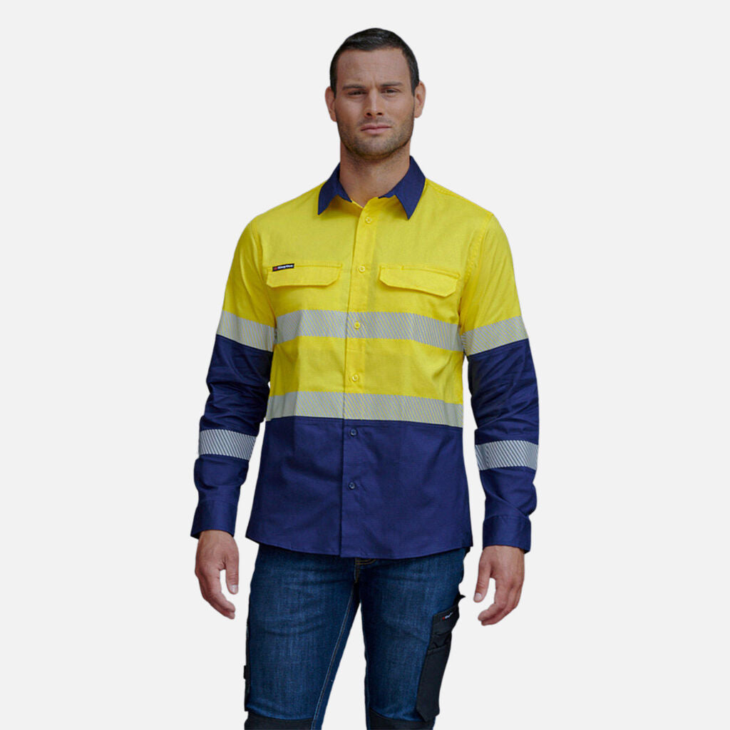 KingGee Mens Workcool Pro Bio Motion Shirt Long Sleeve Work Safety Comfy K54028