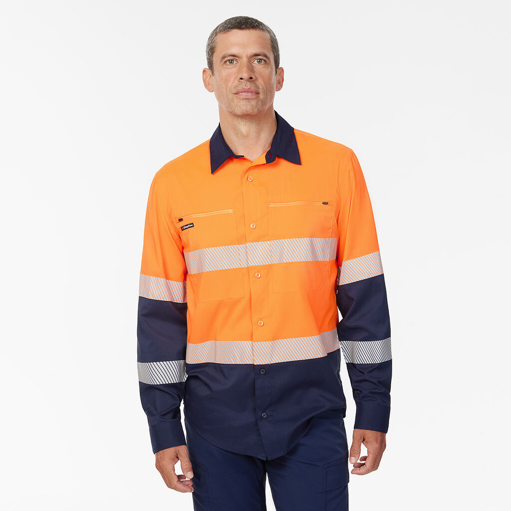 KingGee Mens  Hi-Vis Workcool Pro Shirt & Utility Work Pant Workwear HYSET015